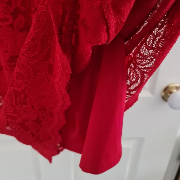 Red Lace Mini Dress - Picture 5 of 7